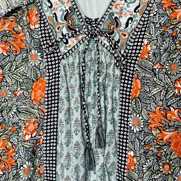 Anthropologie Blue Green Astrid Tunic Floral Dress - Picture 4 of 11